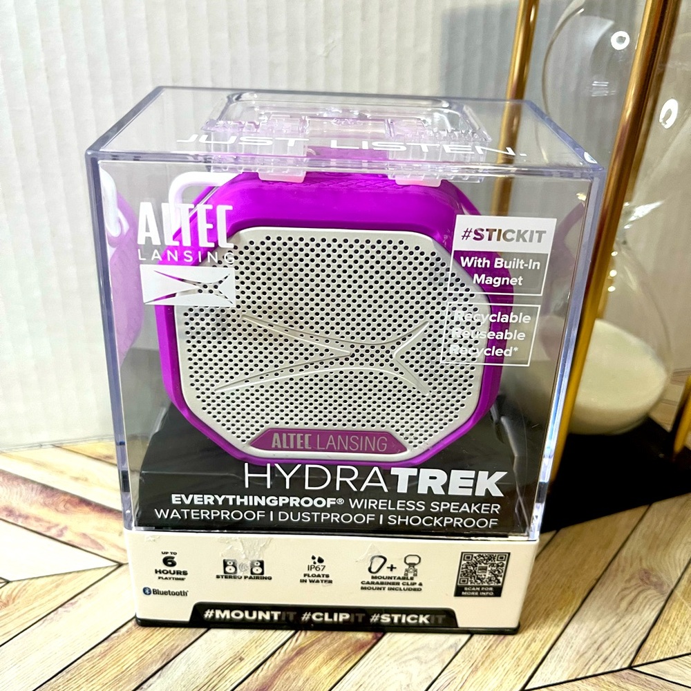 New Altec Lansing Hydratrek Purple Wireless Speaker